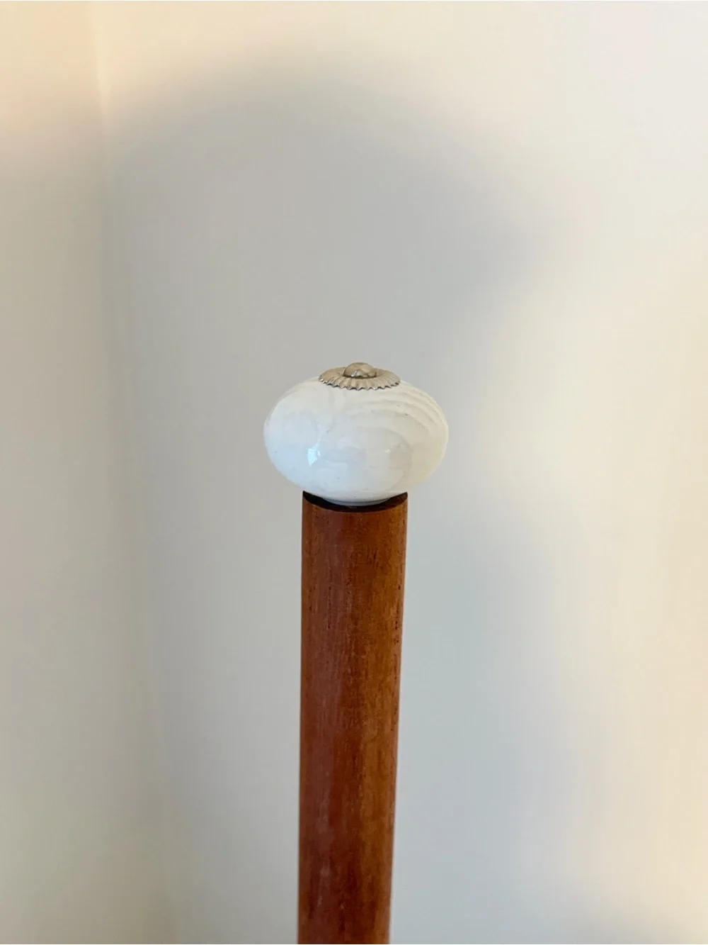 Farmhouse Aluminum & Wood Paper Towel Holder Countertop Kitchen Roll Stand White